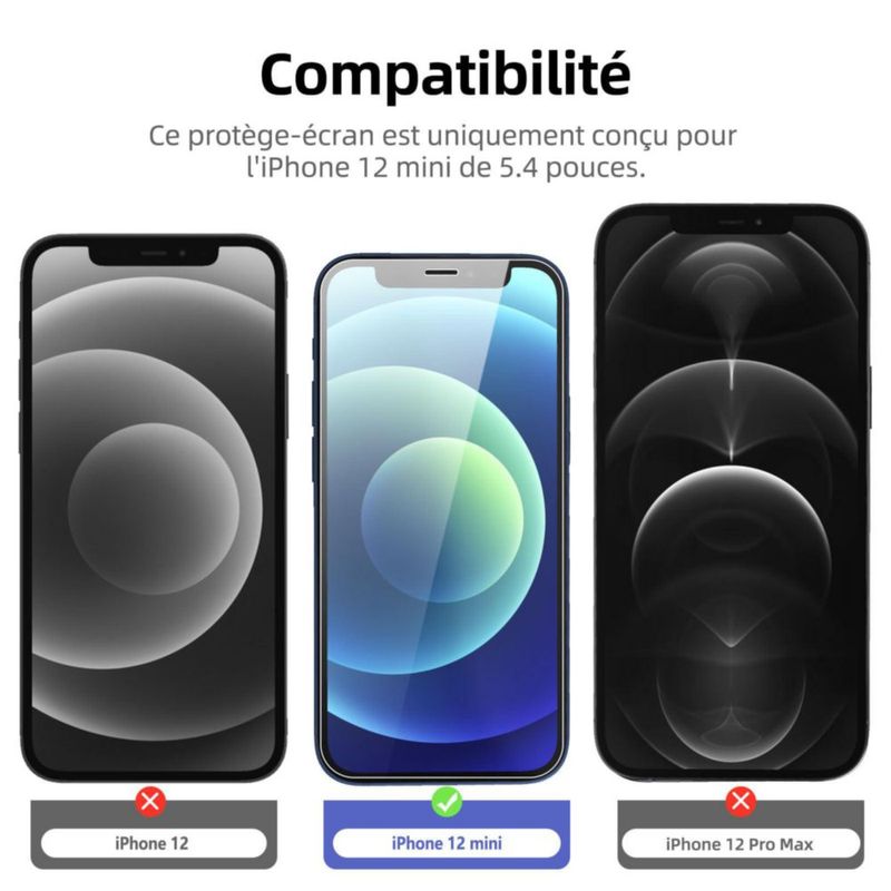 Protector de pantalla NEW'C para iPhone 12 Mini 5.4" Pack de 3
