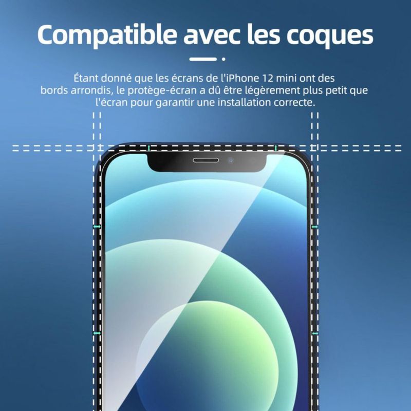 Protector de pantalla NEW'C para iPhone 12 Mini 5.4" Pack de 3