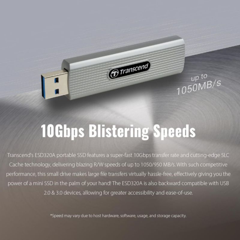 SSD Transcend 512 GB 1050 MB/s Metal Tipo‑A