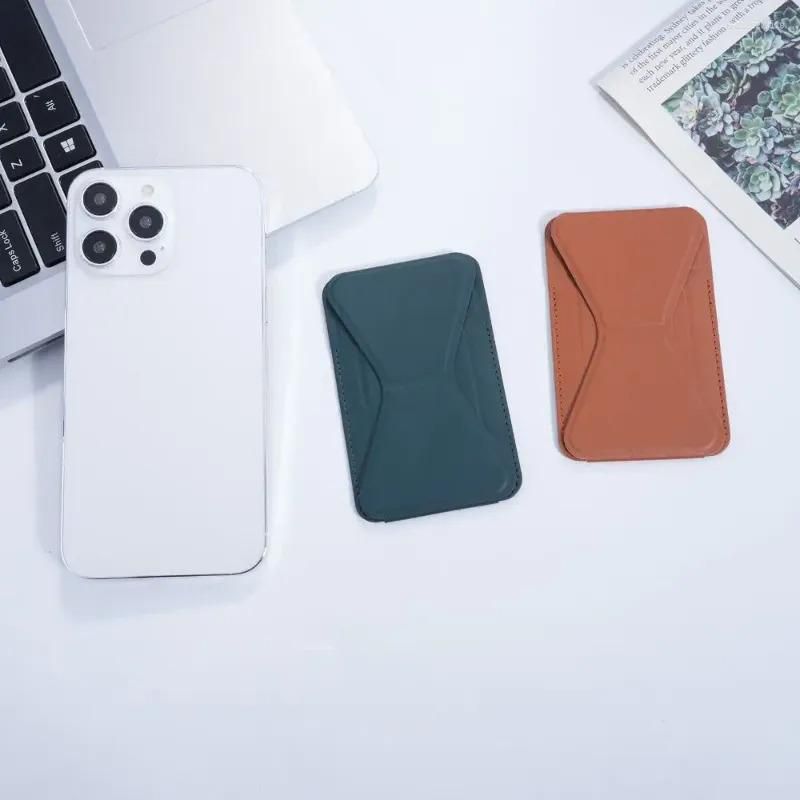 Tarjetero magnético MagSafe para iPhone color café oscuro