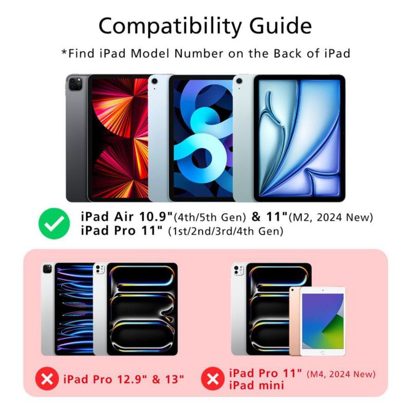 Funda de iPad alto 28 cm de cuero para Air/Pro 10.9/11\"