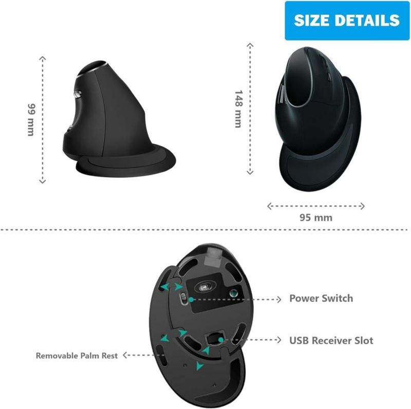 Ratón Eelexa V638 2.4G/Bluetooth Inalámbrico Recargable