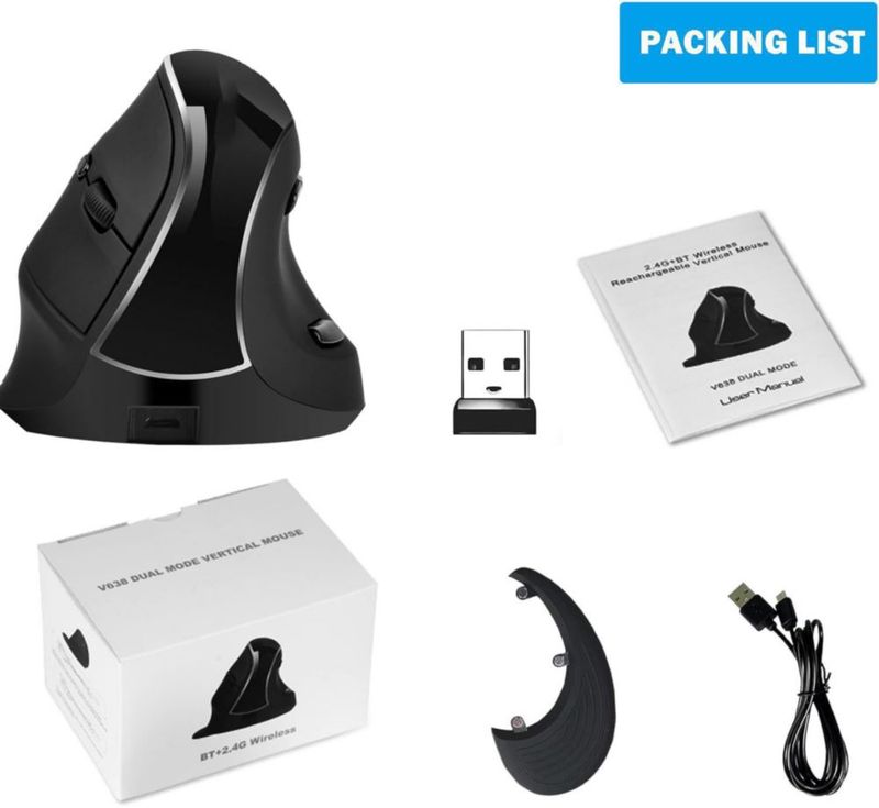 Ratón Eelexa V638 2.4G/Bluetooth Inalámbrico Recargable