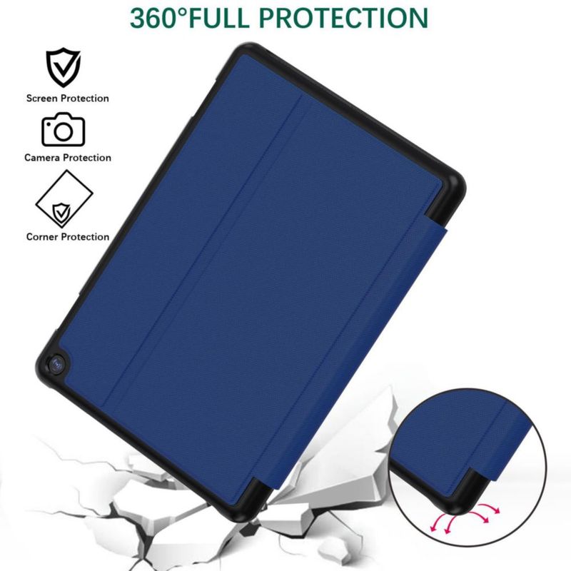 Funda para Tablet Riaour 20 cm con Soporte Inteligente Inalámbrico Azul Oscuro