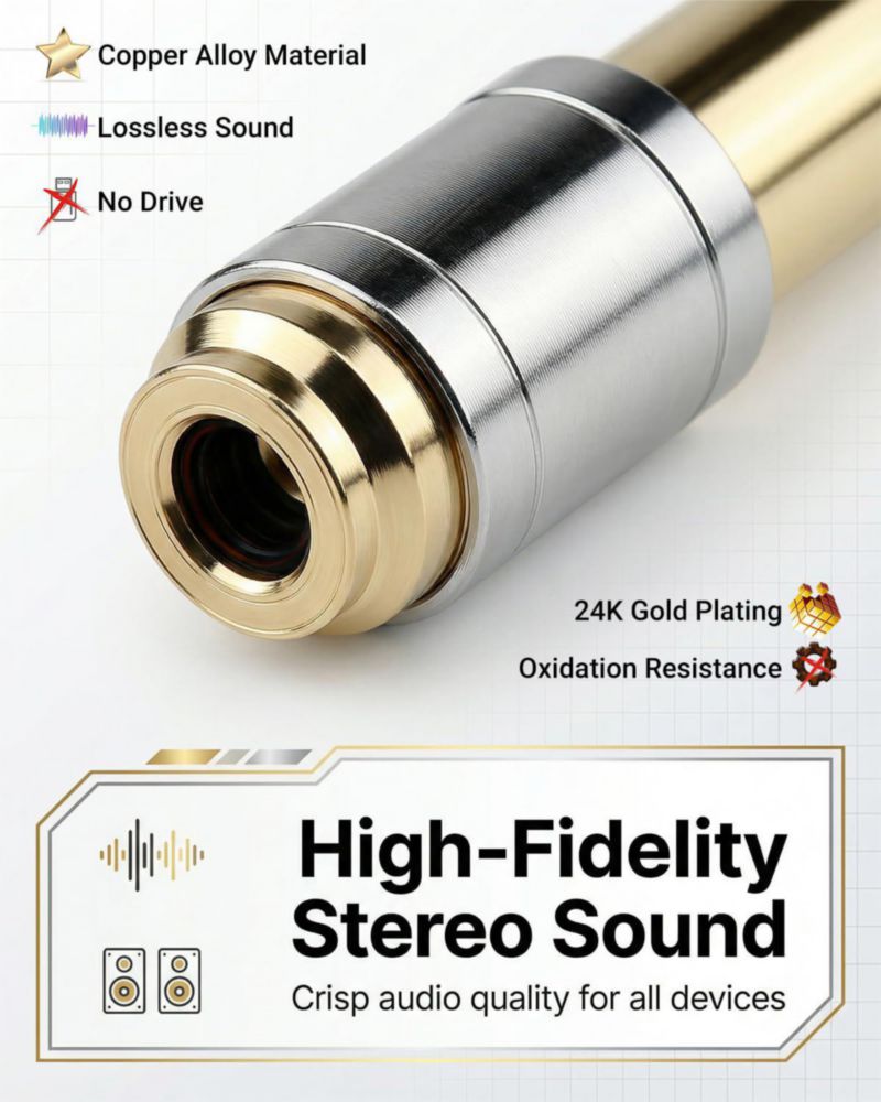 Adaptador Zylveron de 635 mm a 35 mm con conectores chapados en oro