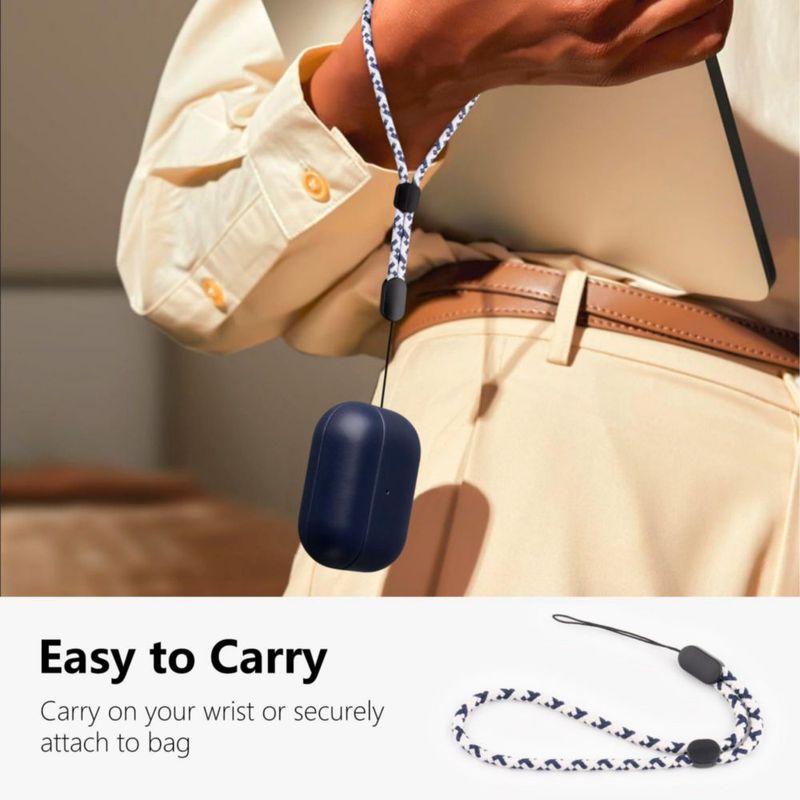 Funda para AirPods Pro 3 RIXENY de cuero con cordón de 16 cm