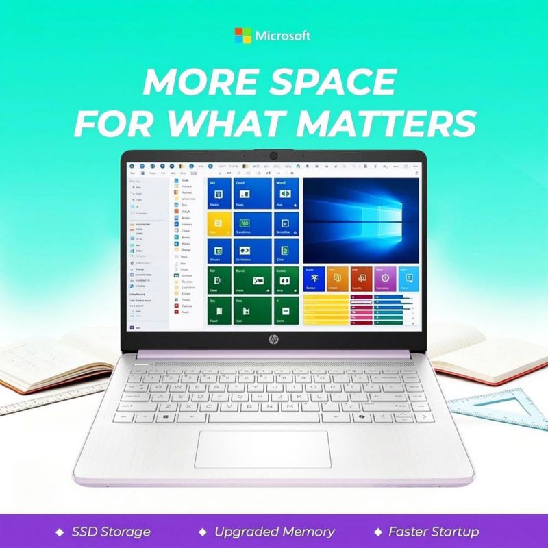Portátil HP 14" N150 4 GB RAM 128 GB SSD Win11 Lavanda