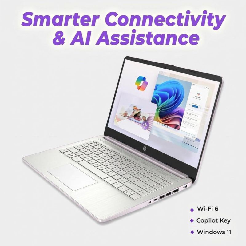 Portátil HP 14" N150 4 GB RAM 128 GB SSD Win11 Lavanda