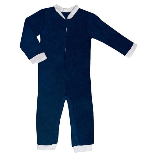 Pijama Azul Bebé Mameluco Microfibra Suave Baby Inc