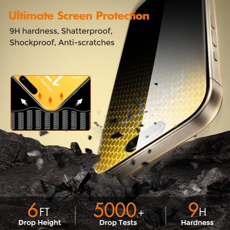 Protector de Pantalla UNBREAKcable iPhone 15 Pro 6.1" Paquete de 2