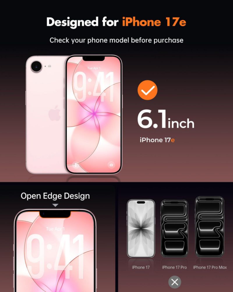Protector de Pantalla UNBREAKcable iPhone 17e 6.1" Privacidad Paquete de 2