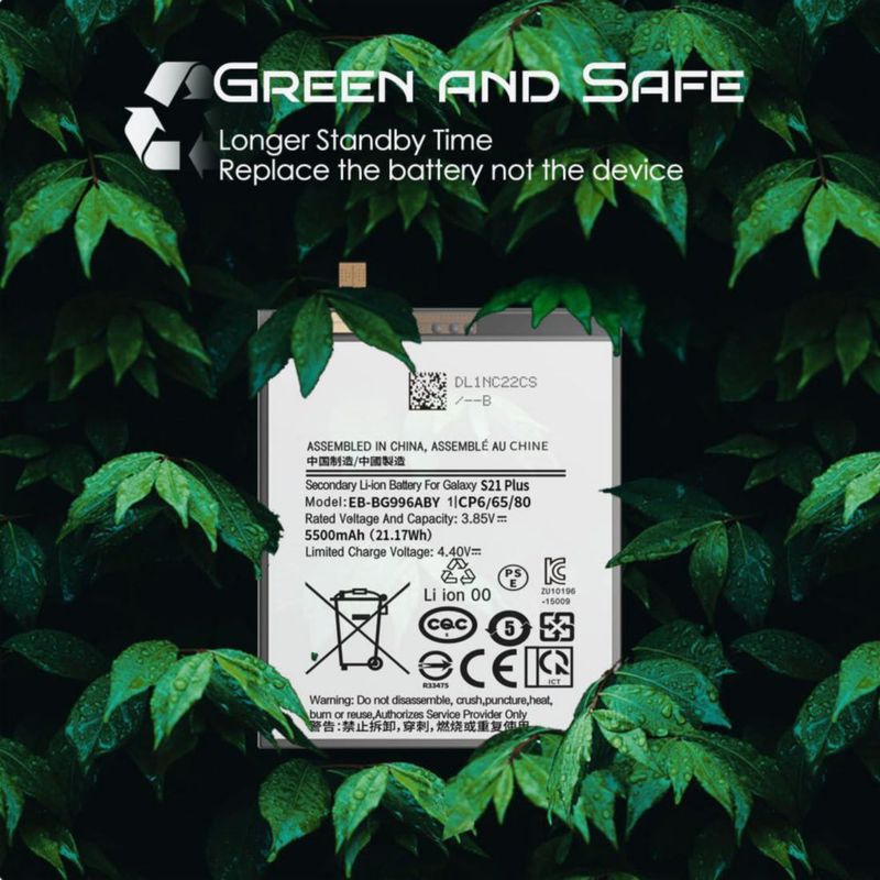 Batería Qoutmcuy EB-BG996ABY 5500 mAh para Samsung Galaxy S21 Plus