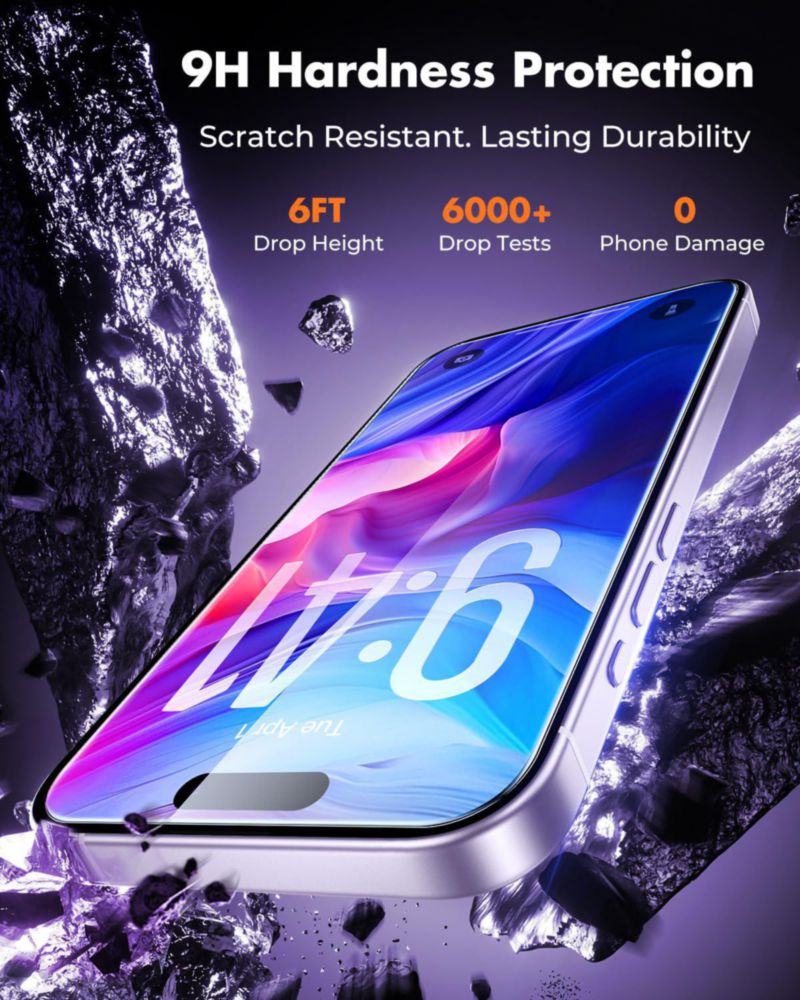 Protector de pantalla UNBREAKcable para iPhone 17 2 unidades vidrio 9H