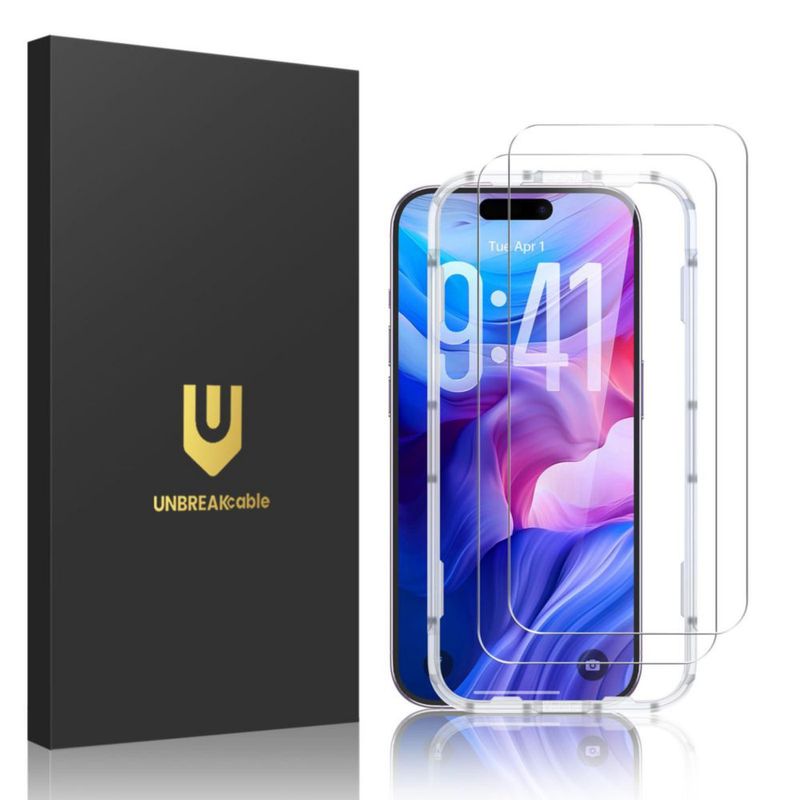 Protector de pantalla UNBREAKcable para iPhone 17 2 unidades vidrio 9H