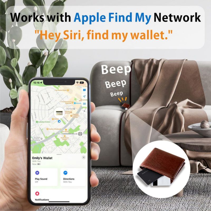 Localizador de Billetera Eelexa Recargable 4 Unidades Apple Find My