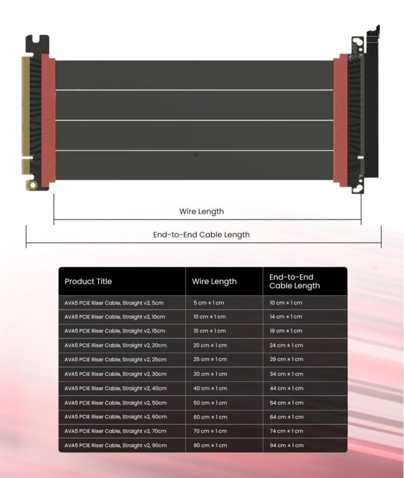 Cable elevador PCIe LINKUP 25 cm para montaje vertical de GPU