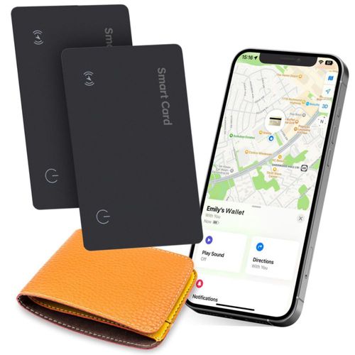 Rastreador de cartera Eelexa recargable paquete de 2 compatible con Apple Find My