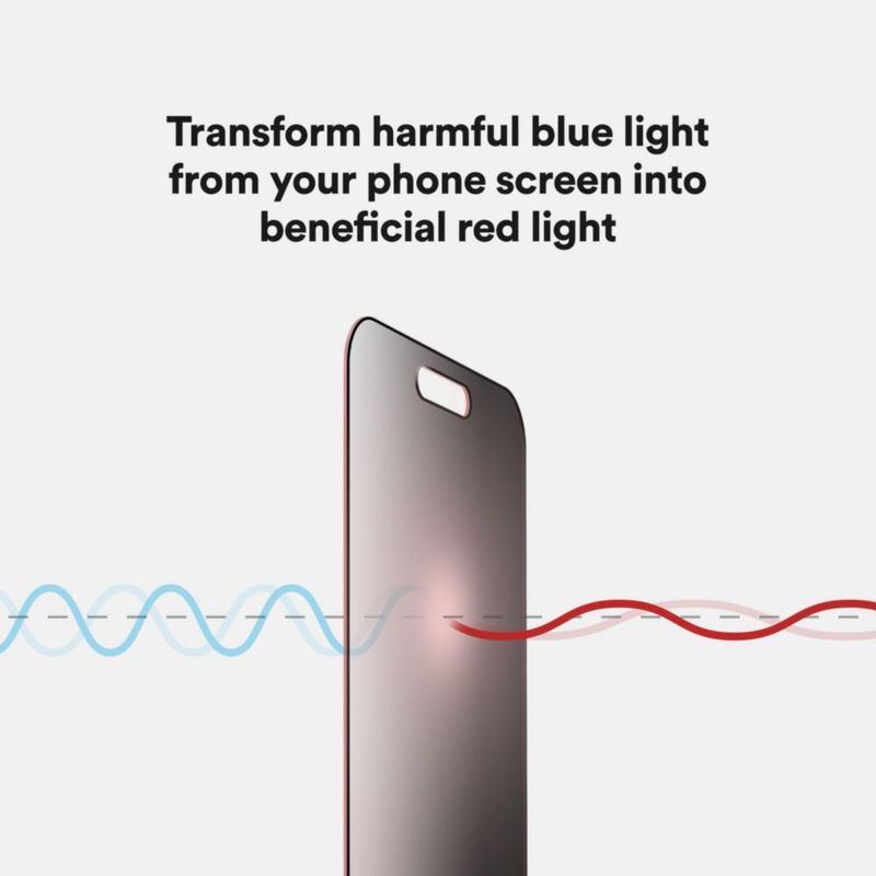 Protector de pantalla BodyGuardz para iPhone 15 Pro Max con privacidad y conversor de luz roja