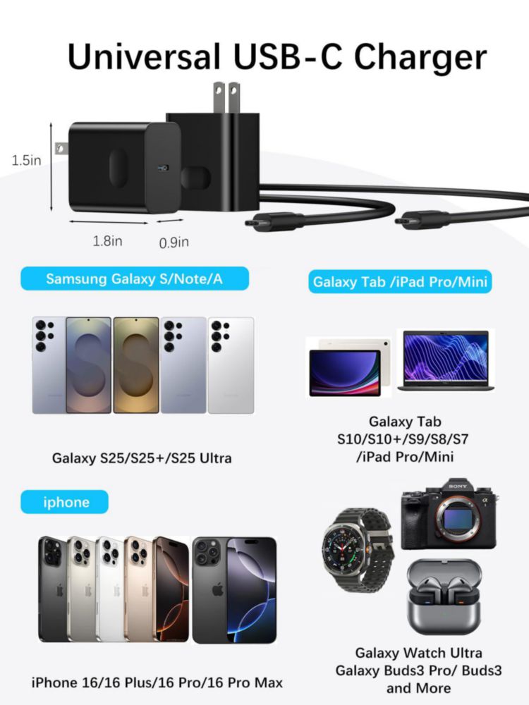 Cargador USB‑C Huntkey 45W de carga rápida con cable de 5A