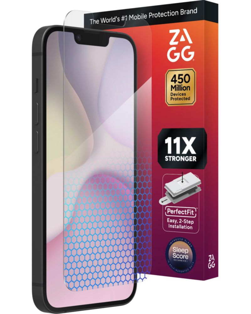 Protector de pantalla ZAGG para iPhone 17e/16e/14/13 con filtro de luz azul