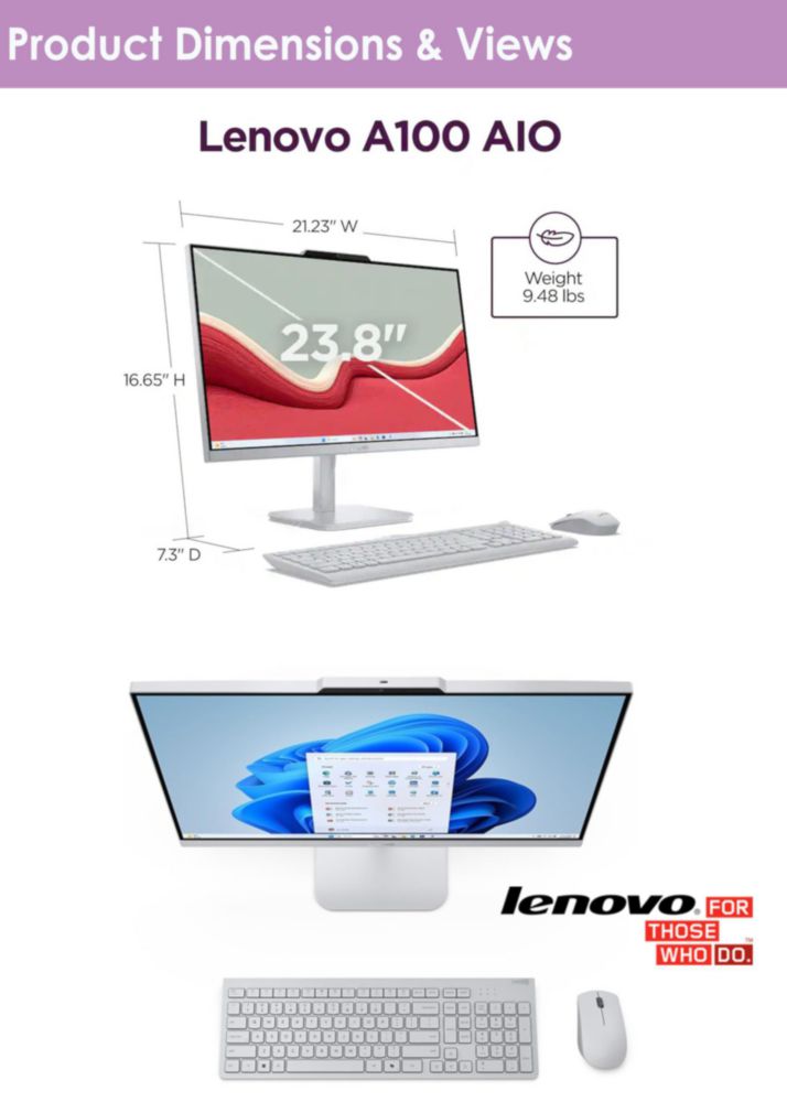 Todo en uno Lenovo 24" FHD 16 GB RAM 512 GB SSD Wi‑Fi 6