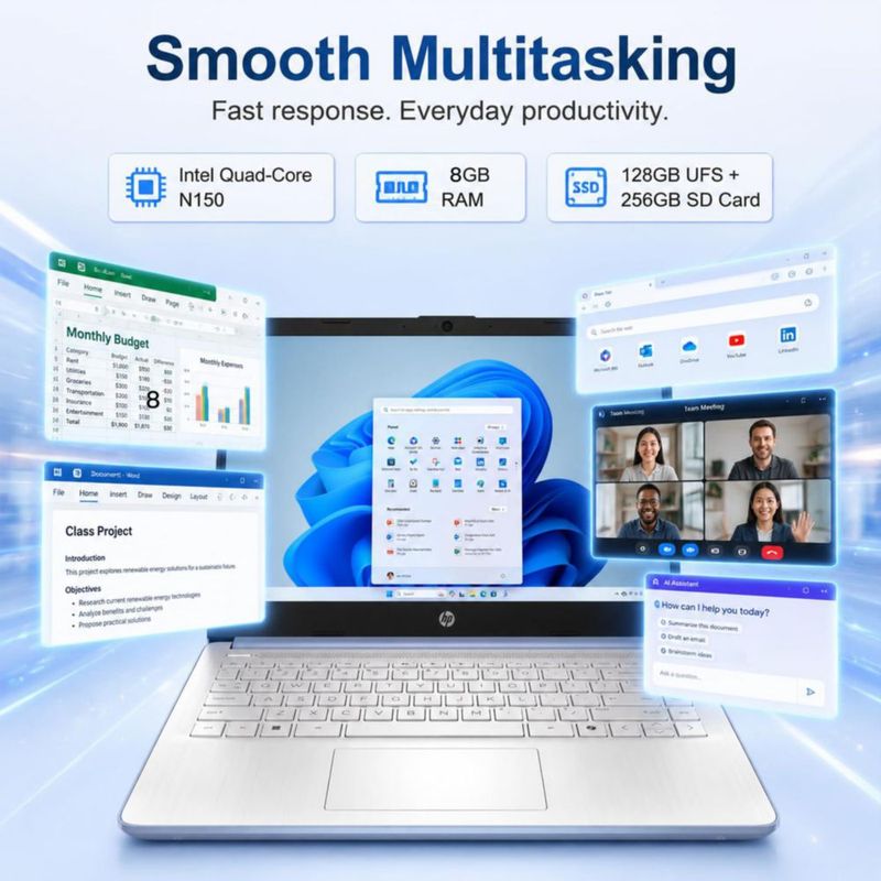 Portátil HP de 14" 8 GB RAM Wi‑Fi 6 Office 365 128 GB
