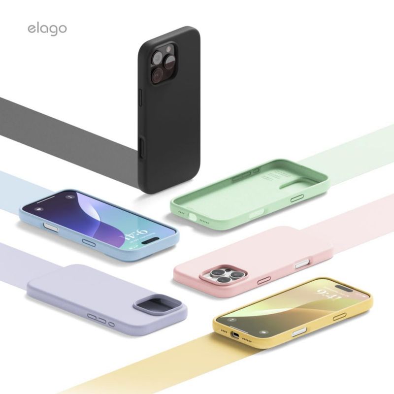 Funda de silicona líquida negra elago para iPhone 16 Pro Max