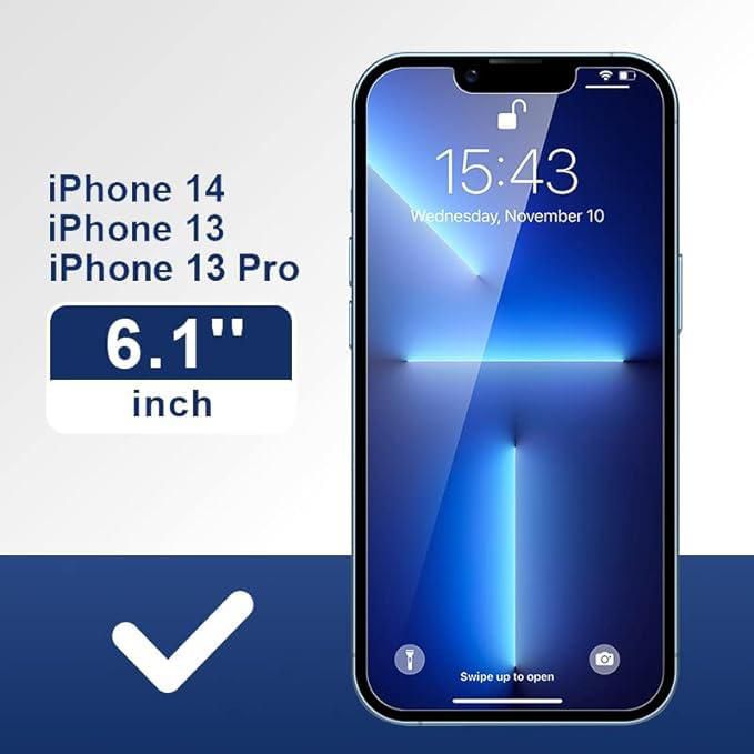 ImpactStrong Protector de pantalla de vidrio templado anti‑rotura para iPhone 14 [Marco de instalación fácil] [Sin burbujas] [Dureza 9H] [Cobertura