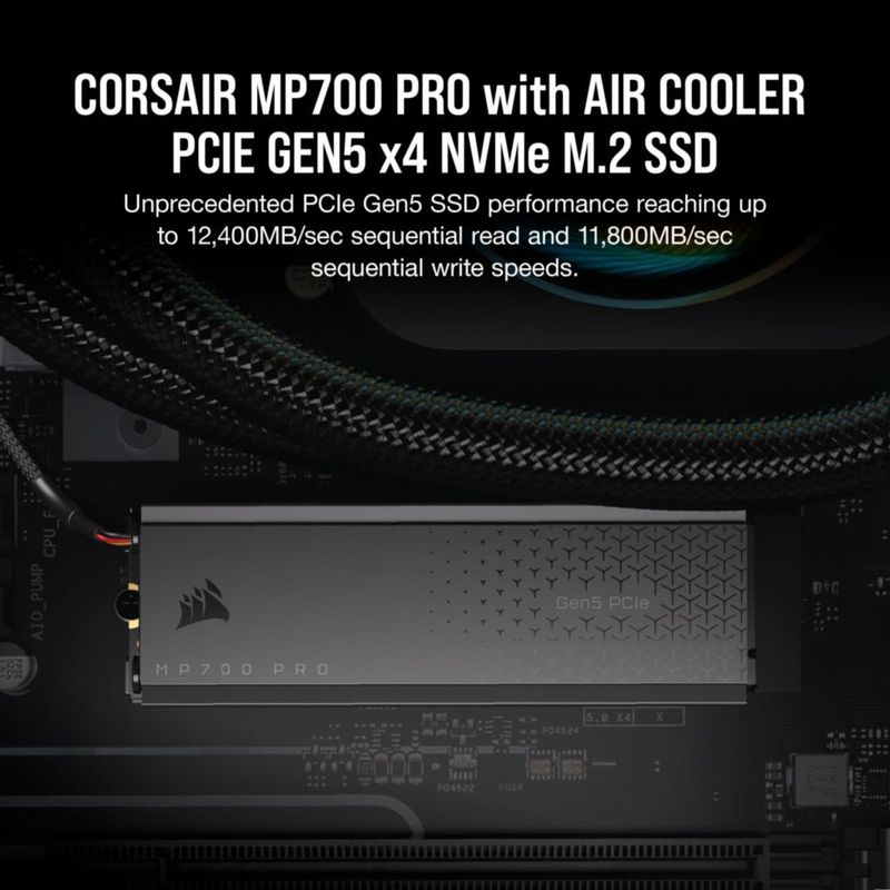 Unidad de almacenamiento Corsair MP700 PRO 4TB PCIe Gen5 SSD