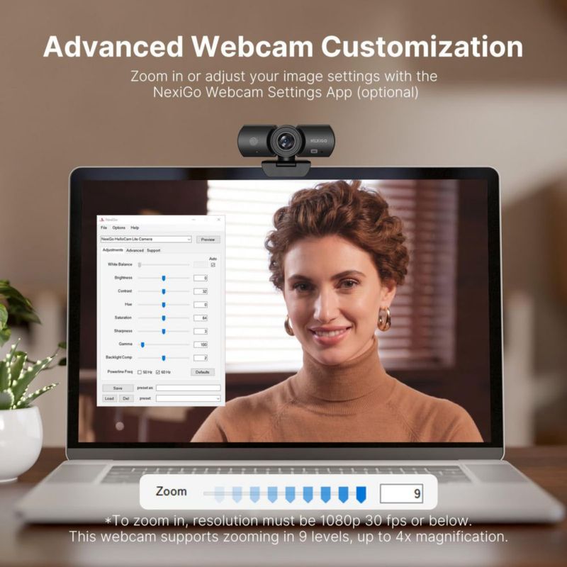 Cámara web NexiGo HelloCam Lite 4K 60 fps con doble micrófono