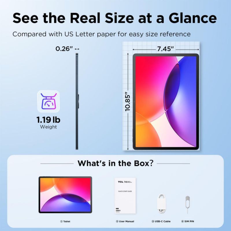 Tableta TCL TAB A1 Plus 122" 6 GB+128 GB Android