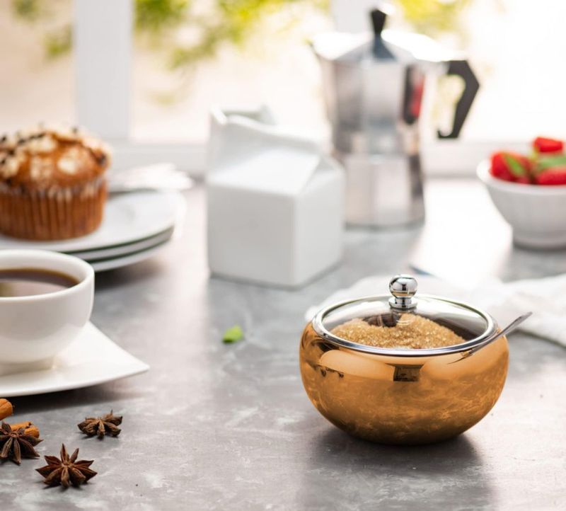 Azucarero KooK 473 ml Cobre con Tapa y Cuchara