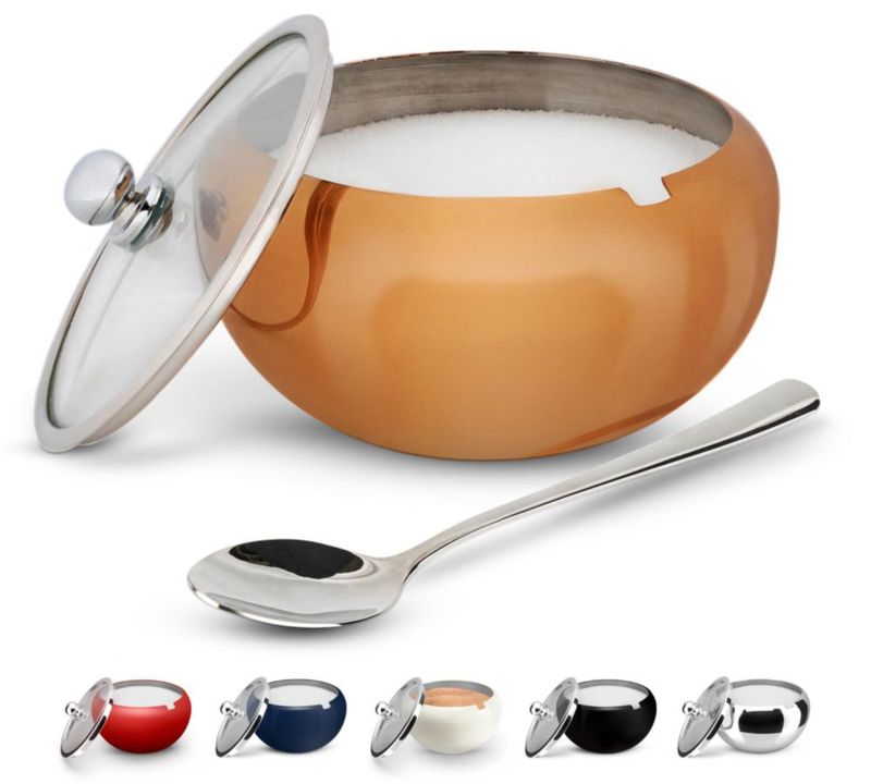 Azucarero KooK 473 ml Cobre con Tapa y Cuchara