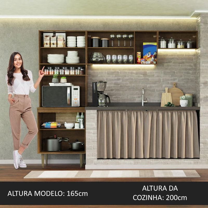 Cocina integral completa modular madesa gourmet 235cm mc