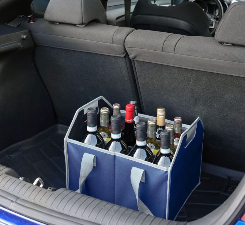 Portabotellas de Vino TheBarsentials 12 Botellas Plegable Azul Marino
