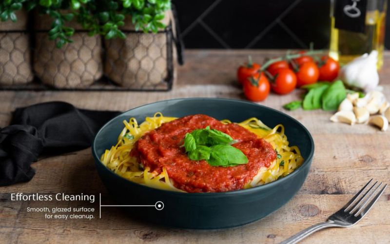 Juego de 4 tazones para pasta KooK de 1200 ml color verde azulado oscuro