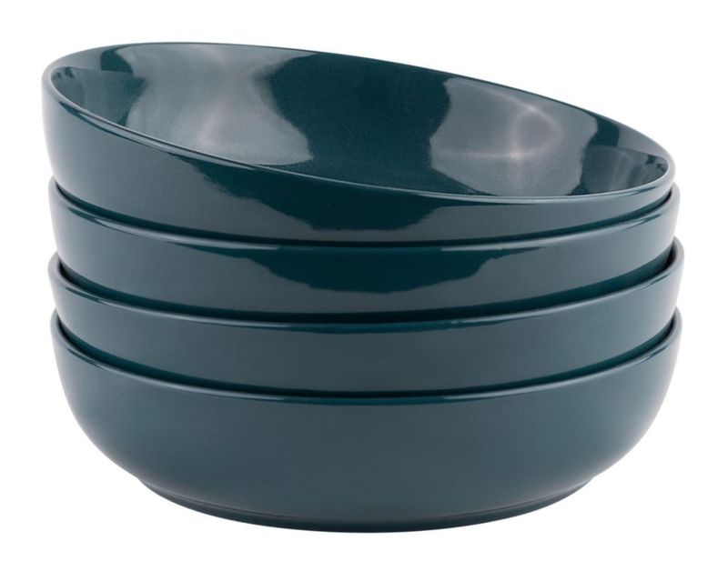 Juego de 4 tazones para pasta KooK de 1200 ml color verde azulado oscuro
