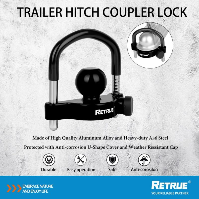 Candado de Enganche RETRUE Universal 1‑7/8" 2" y 2‑5/16"
