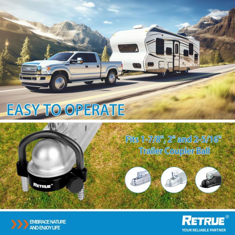 Candado de Enganche RETRUE Universal 1‑7/8" 2" y 2‑5/16"