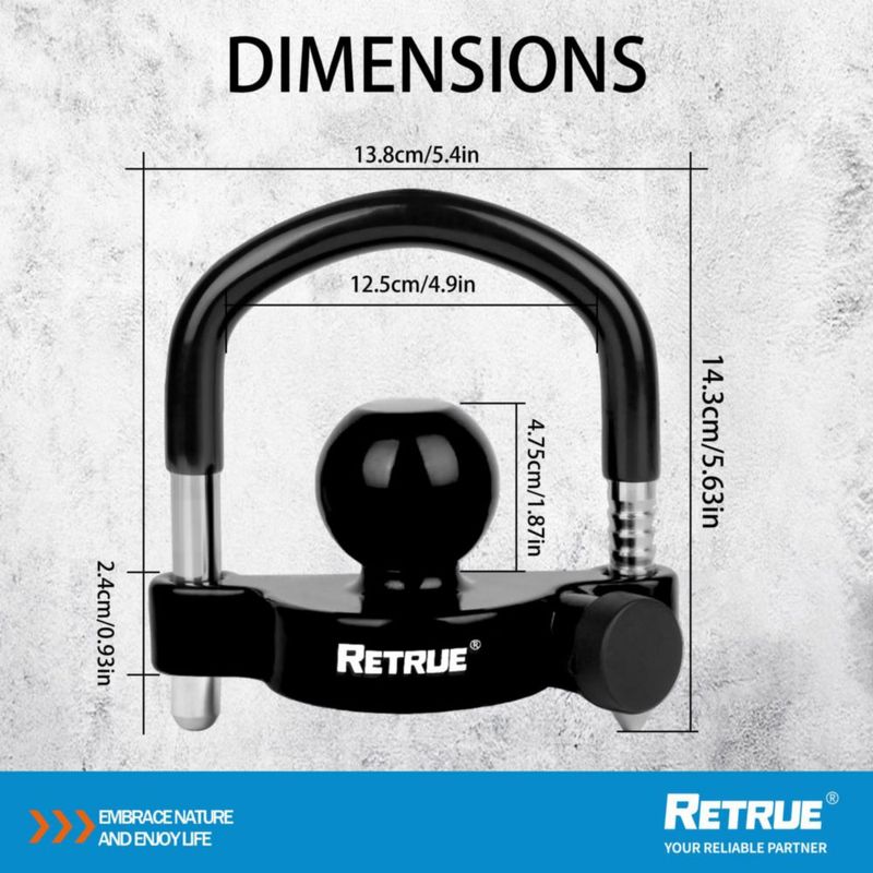 Candado de Enganche RETRUE Universal 1‑7/8" 2" y 2‑5/16"