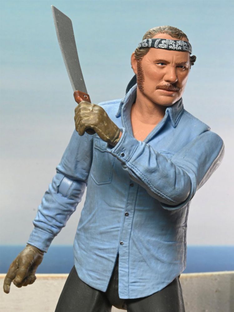 Figura de acción NECA Sam Quint 18 cm Jaws 50.º aniversario