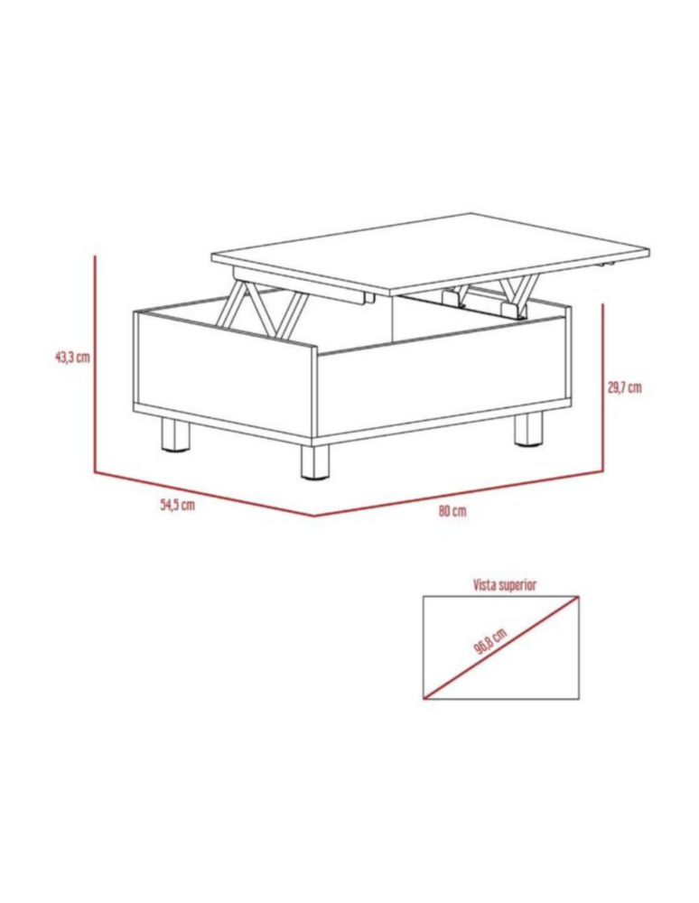 Mesa de Centro Excelsior Salento para Sala Humo y Wengue