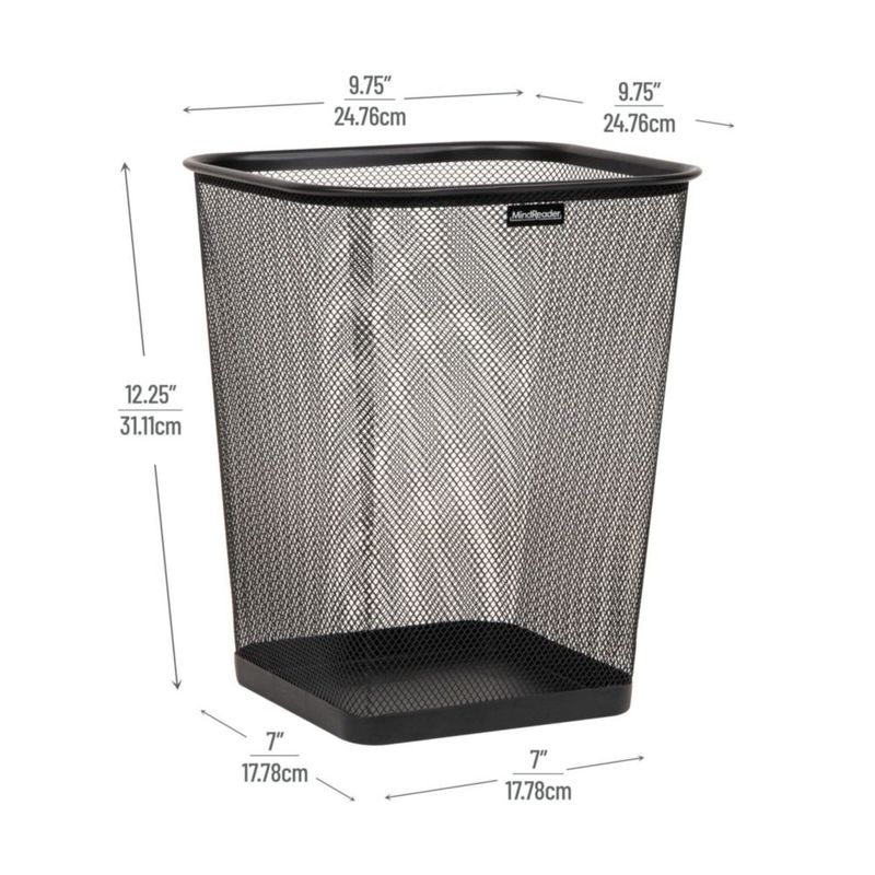 Cubo de basura Mind Reader de malla metálica 25 cm paquete de 2 negro
