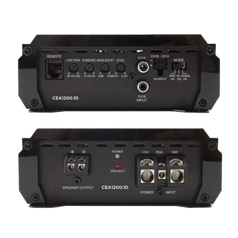 Amplificador ORION CEA1200.1D + Kit de Cableado COKIT4 4800W Máx