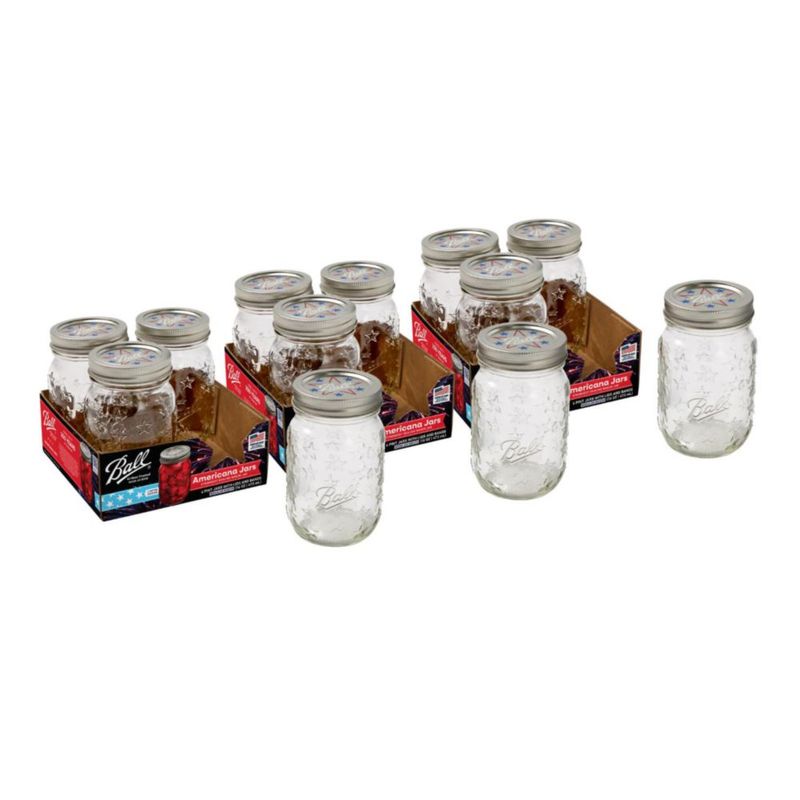 Tarros Mason Ball 473 ml (Pack de 12) de boca regular vidrio