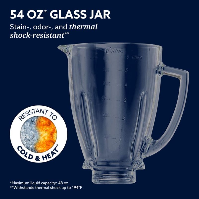 Licuadora Oster Vortex 800 W negra con vaso de vidrio de 16 L