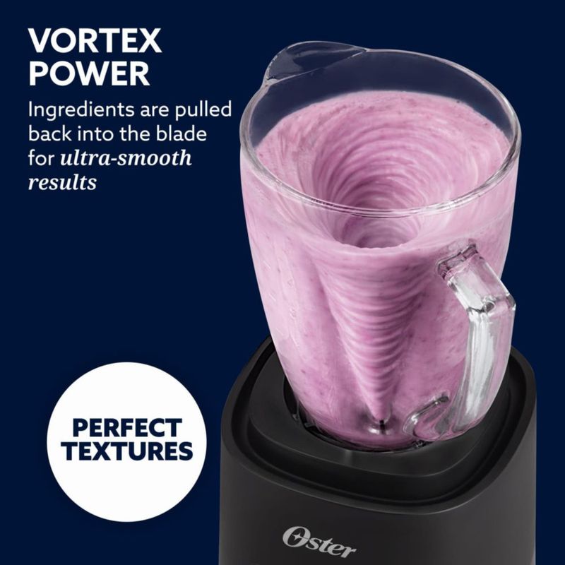 Licuadora Oster Vortex 800 W negra con vaso de vidrio de 16 L