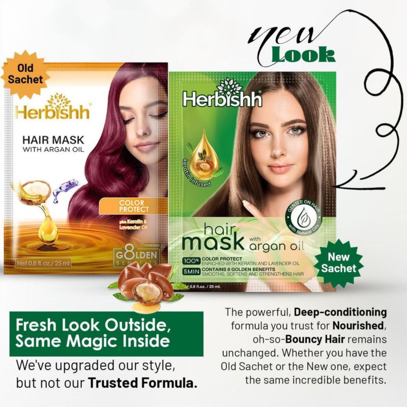 Mascarilla Capilar Herbishh 25 ml Aceite de Argán y Keratina