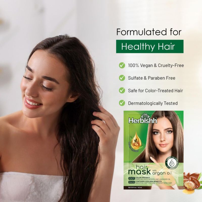 Mascarilla Capilar Herbishh 25 ml Aceite de Argán y Keratina
