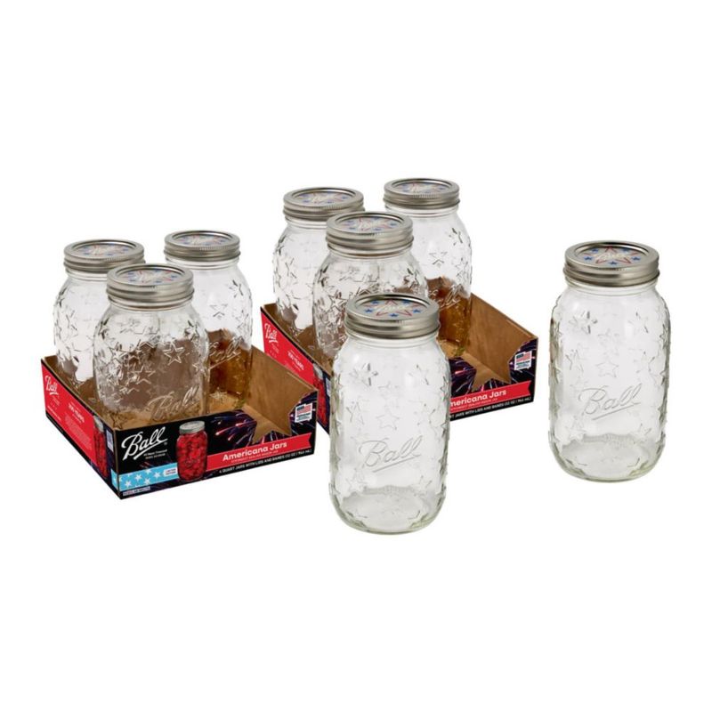 Tarros de vidrio Ball Americana de boca regular 950 ml (paquete de 8)